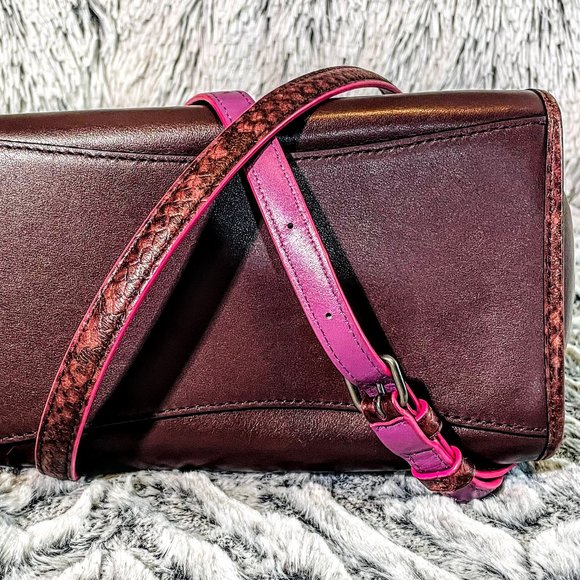 EUC - COACH CROSBY CARRYALL 21 w/EDGEPAINT AND PYTHON EMBOSSED HANDLES (F20894) - Picture 6 of 12